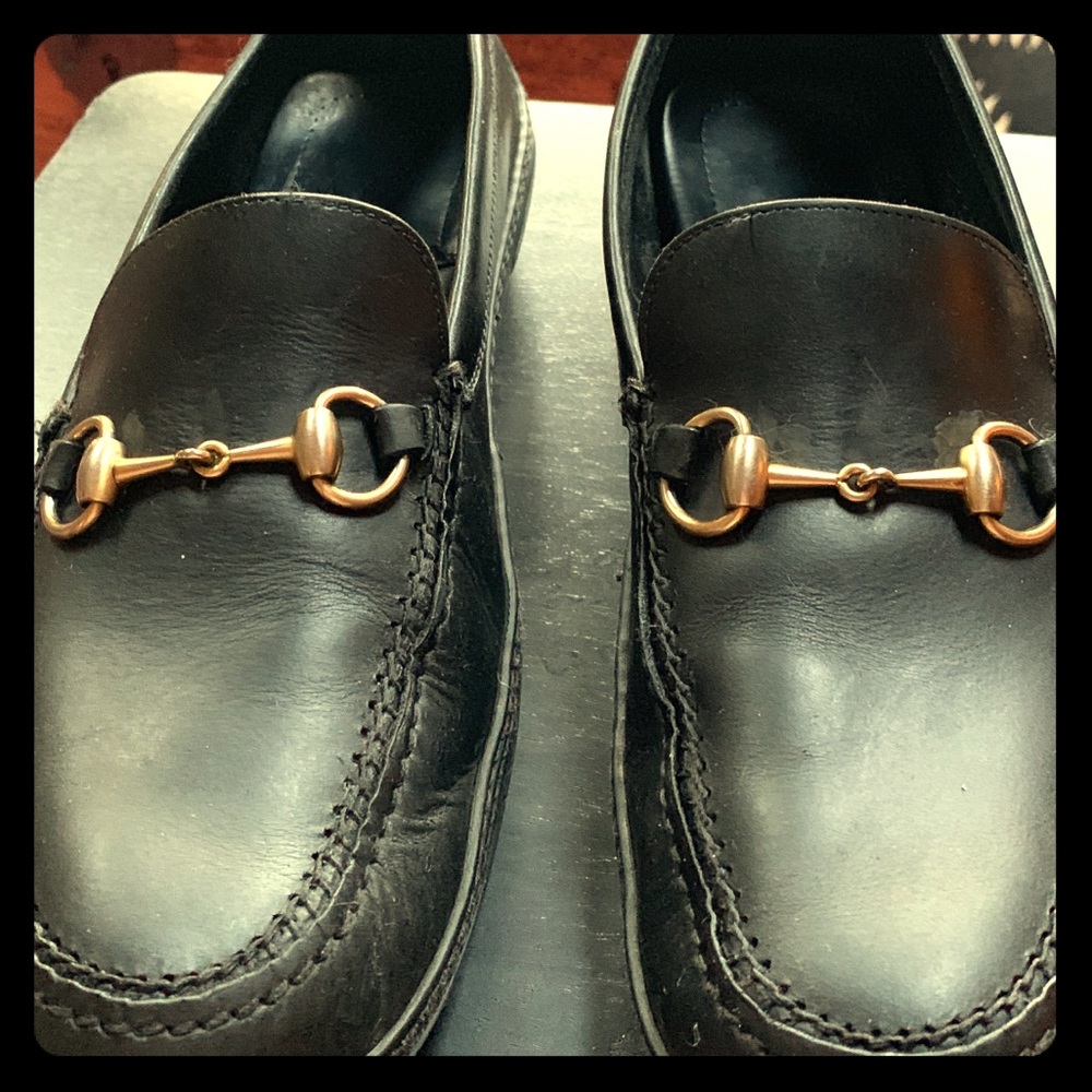 Men’s Gucci shoes horsebit Black Leather size 12